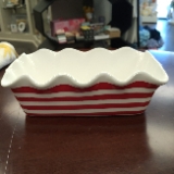 Coton Colora Red Stripe Ruffle Loaf Pan