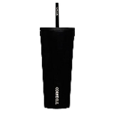 Corkcicle Cold Cup Tumbler with Straw and Spill Proof Seal Lid, Triple Insulated Stainless Steel Travel Mug, BPA Free, Keeps Beverages Cold for 9 Hours and Hot for 3 Hours, Matte Black
