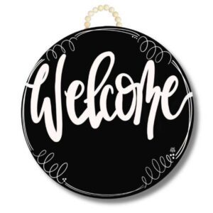 Black Circle "Welcome" Hanger + Minie