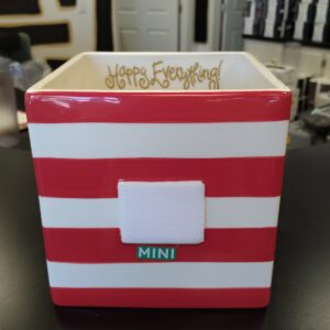 Happy Everything Red Stripe Medium Nesting Cube