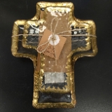 Mud Pie Christmas Gold Edge Cross Tidbit Tray Set