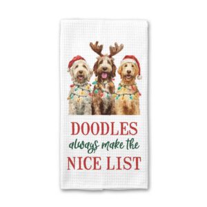 Canary Road Doodle Christmas Dog Nice List Kitchen Towel Pet Holiday