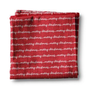Merry Christmas Decor Whimsical Preppy Kitchen Towel Waffle