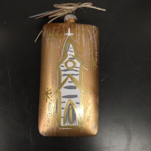 Mud Pie Christmas Church Metallic Painted Ornament