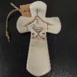 Mud Pie Christmas Manger Scene Painted Cross