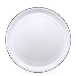 Golden Rabbit Solid White Enamelware Collection 20" Serving Tray