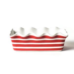 Happy Everything Coton Color Red Stripe Ruffle Loaf Pan