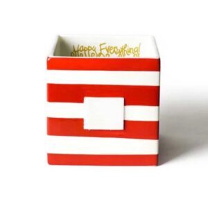 Happy Everything Red Stripe Medium Nesting Cube