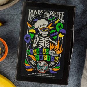 Bones Coffee Medium Roast Bones Cups | 12 ct. Single Serve Bananas Foster Banana  Rum & Vanilla Flavored Coffee Pods