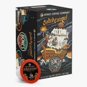 Bones Coffee K Cups Salted Caramel | 12 ct Medium Roast Coffee Pods