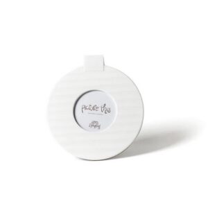 Happy Everything White Medium Stripe Mini 8.5" Round Frame