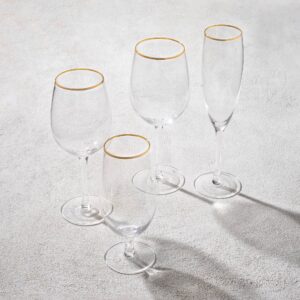 Vikko - Napa, Decor Glass, Gold Rim,