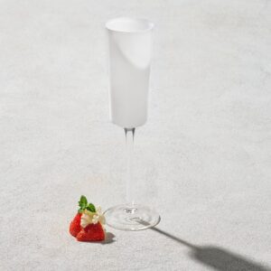 Vikko Decor- Orchid, White, Champagne Flute Glass, 8 Oz