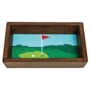 Mud Pie Golf Needlepoint Tray