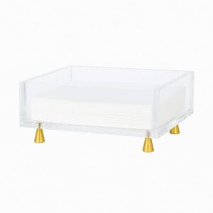 Maven Home Footed Napkin Holder, Gold - Lunch/Dinner