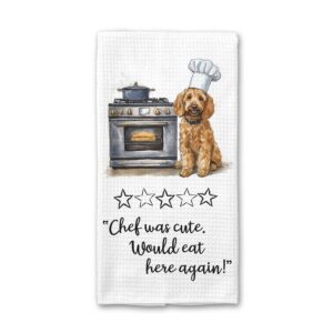 Doodle Dog Kitchen Towel, Funny Pet Gift Dish Towel Puppy