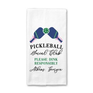 Custom Pickleball Club Towel, Pickleball Waffle Weave Towel