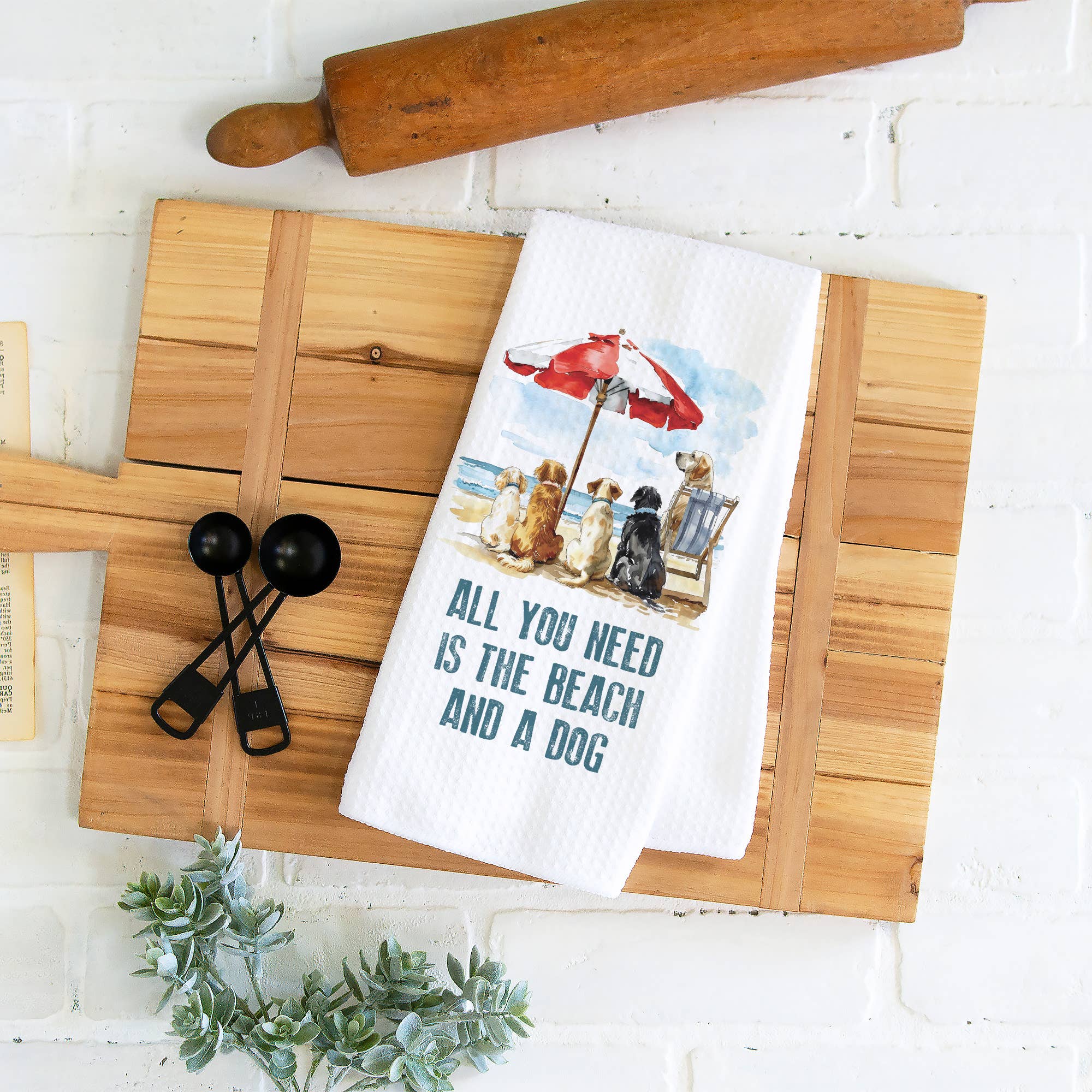 Beach and a Dog Kitchen Towel, Dog Dish Towel, Tea Towel 1 Beach and a Dog Kitchen Towel, Dog Dish Towel, Tea Towel