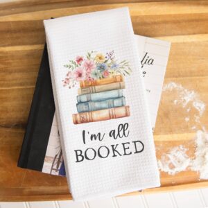 I'm All Booked Kitchen Towel, Floral Book Dish Bookish Book Store