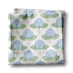 Hydrangea Flower Chinoiserie Kitchen Towel Preppy Spring