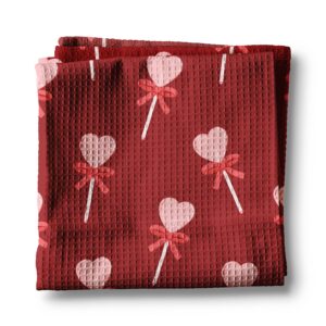 Valentine Heart XOXO Galentine Kitchen Towel Waffle Baking