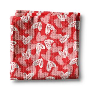 Canary Road Valentine Heart XOXO Galentine Kitchen Towel Waffle Baking