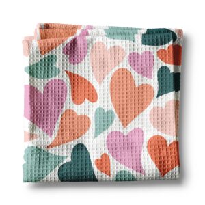Valentine Heart XOXO Galentine Kitchen Towel Waffle Baking