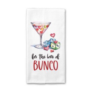 Bunco Valentine Martini Kitchen Towel, Dice Heart Game Decor