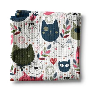 Cat Kitten Pet Store Meow Kitchen Tea Towel Waffle Farmhouse