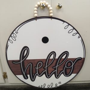 DK Stained Striped "Hello" Hanger