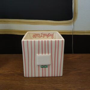 Happy Everything Pink Skinny Stripe Mini Nesting Cube