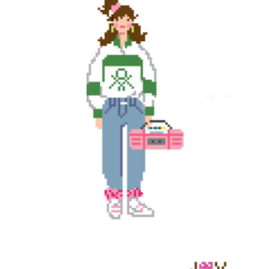 Jennifer Vallez 80's Girl Needlepoint Canvas