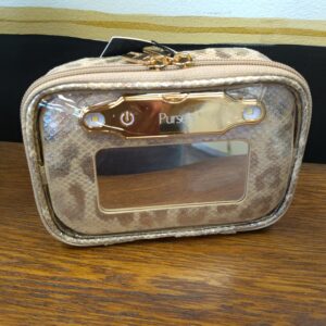 PurseN LittMini Lighted Mirror Case - Small Makeup Bag with Detachable Mirror & Multiple Pouches for Organization