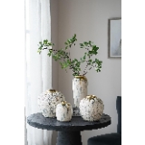 A&B Cream/Gray/Gold Home Flower Vase - 6.5" Dia x 14"