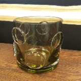 Zodax Celeste Glass Candle Holder, Olive Green 6x6