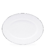 Golden Rabbit Solid White Enamelware Collection 16" x 12" Oval Platter