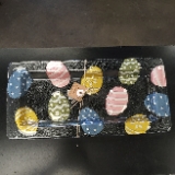 Mud Pie Glass Easter Egg 7 1/4 x 15 Platters