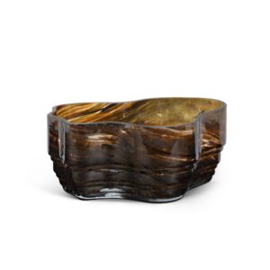 Clover Glass Decorative Bowl, Tortoise