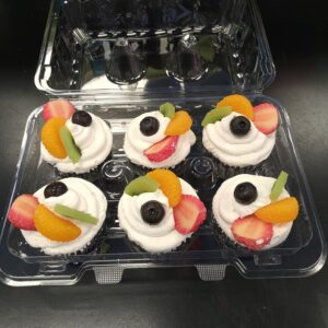 Vanilla Cupcakes Topped With Fruit Fake Food