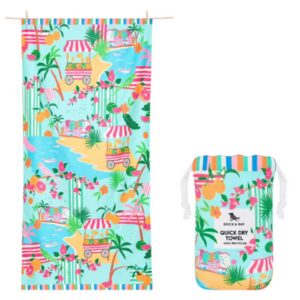 Dock & Bay Beach Towel - Quick Dry, Sand Free - Compact, Lightweight - 100% Recycled - Includes Bag - Sweet Escape - Extra Large (200x90cm, 78x35)