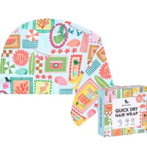 Dock & Bay Turban Hair Towel - For Home & The Beach - Super Absorbent, Quick Dry - Wish You Were Here, One Size