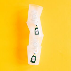 Happy Everything Champagne Frosted Plastic Cups Set