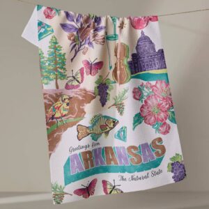 Geometry Greetings From Arkansas Tea Towel