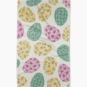 Geometry Colorful Easter Eggs Tea Towel
