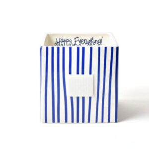 Happy Everything Indigo Skinny Stripe Medium Nesting Cube