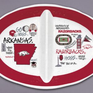 Magnolia Lane University Of Arkansas 2 Section Melamine Platter