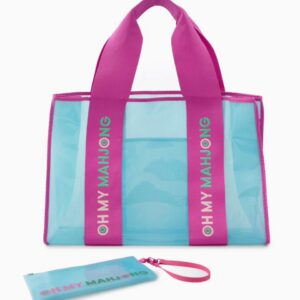Oh My Mahjong Blue Beach Bag
