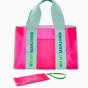 Oh My Mahjong Pink Beach Bag