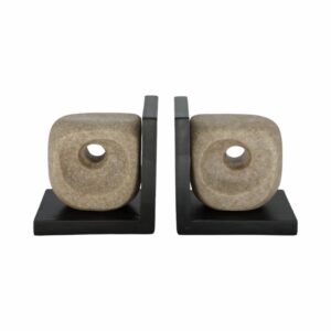 Elevarre 6" Flowood Bookends Brown Quartz