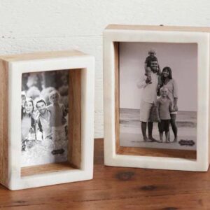 Mud Pie 5 x 7 Wood Marble Shadow Farms